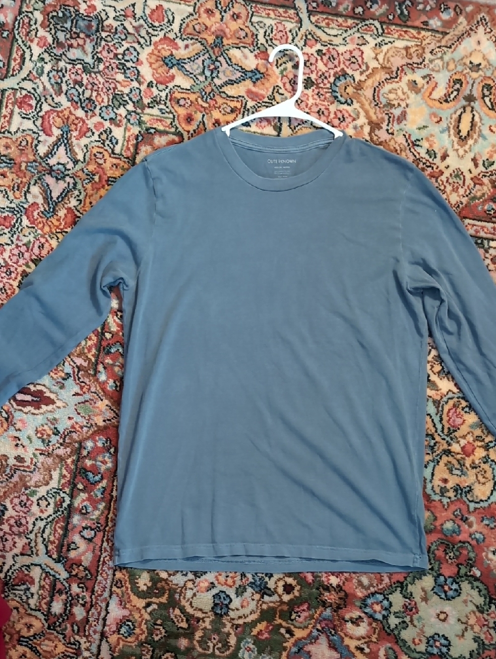 Outerknown Men's Long Sleeve Crewneck Tee - Slate Blue